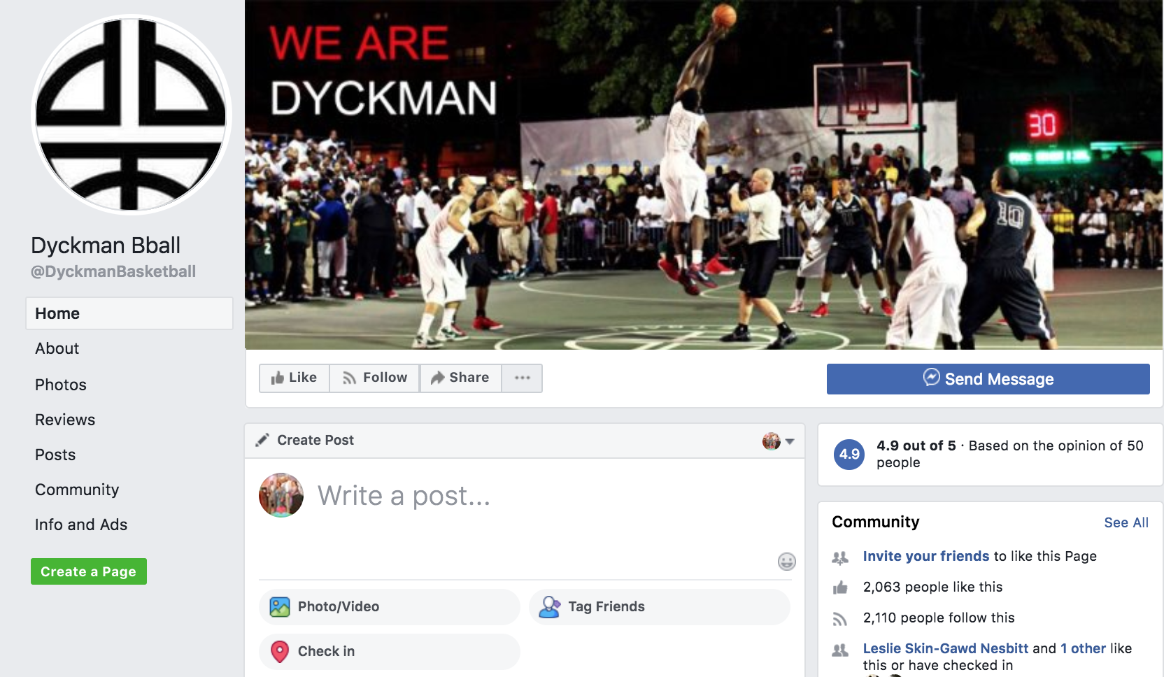 Dyckman Basketball Facebook