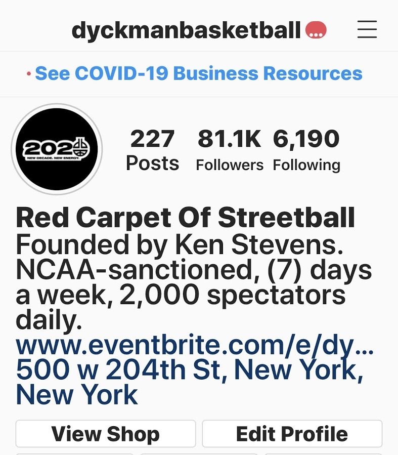 Dyckman Basketball Instagram